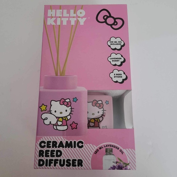 Hello Kitty pink ceramic diffuser w/5 reed sticks &120ml lavender oil brand new - Picture 10 of 15